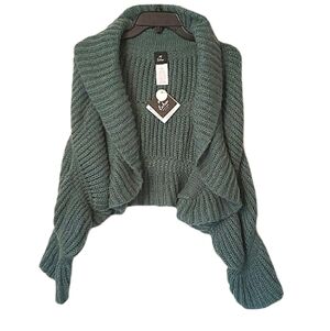 ECHO Women Y2K cozy cable knit sweater poncho